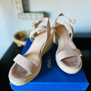 Stuart Weitzman Beige Espadrille Sandals